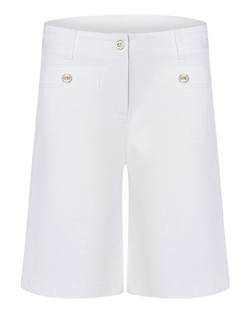 Cambio Bermudas Blake mit Zierknöpfen Weiß