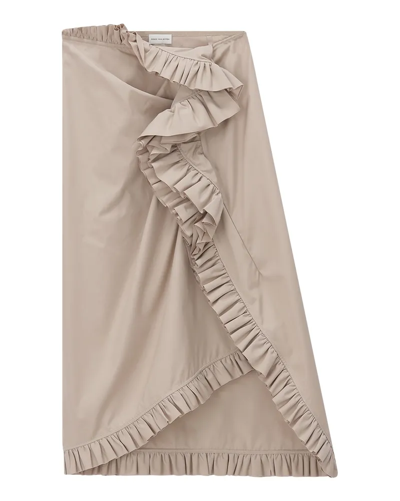 Dries van Noten Midirock Sina aus Baumwolle Beige