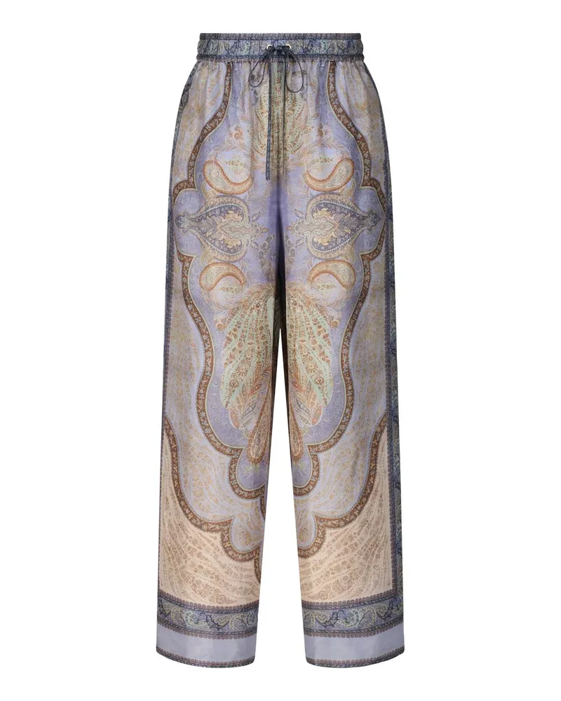 Zimmermann Stoffhose Wanderlust aus Seide Blau