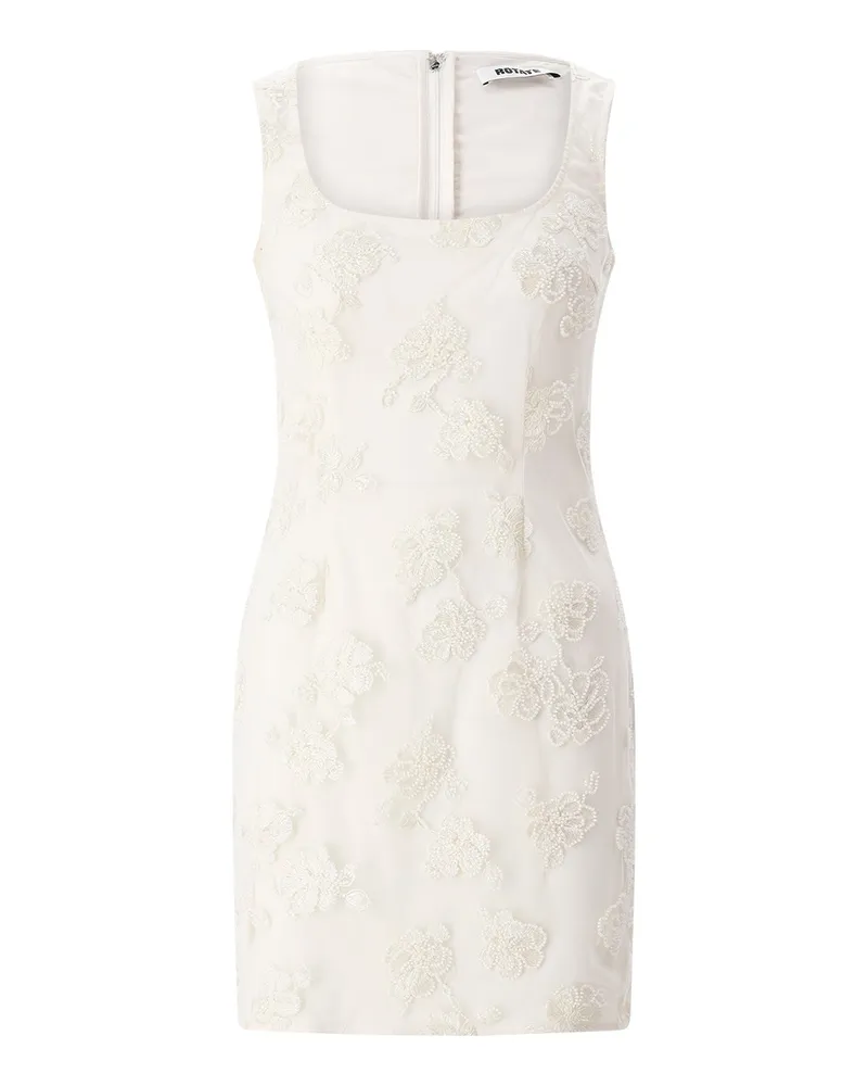 ROTATE Birger Christensen Minikleid mit Perlen Creme