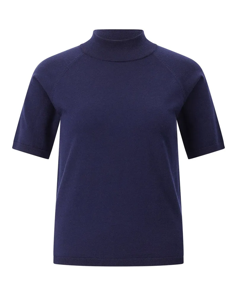 hemisphere Kurzarmpullover aus Merinowolle Dunkelblau