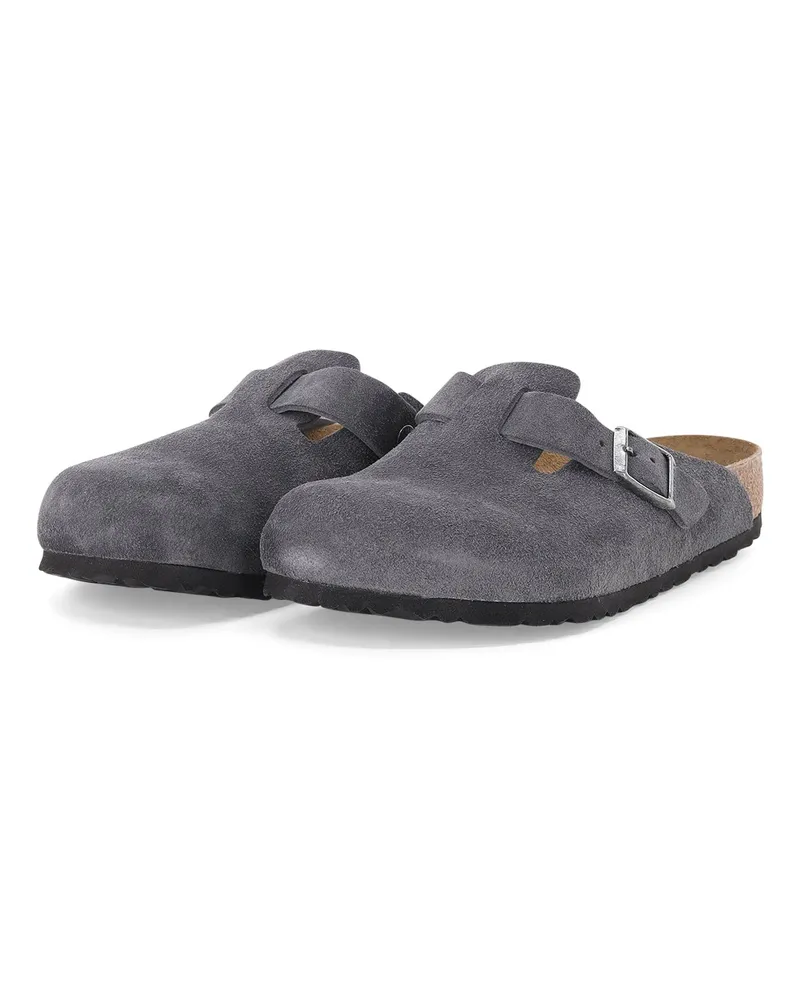 Birkenstock Sandalen Boston aus Veloursleder Grau