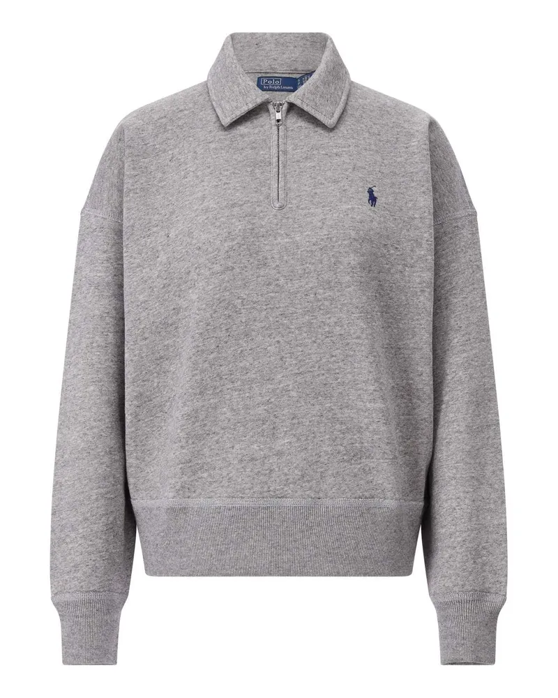 Ralph Lauren Sweatshirt mit Kragen & Reißverschluss Grau