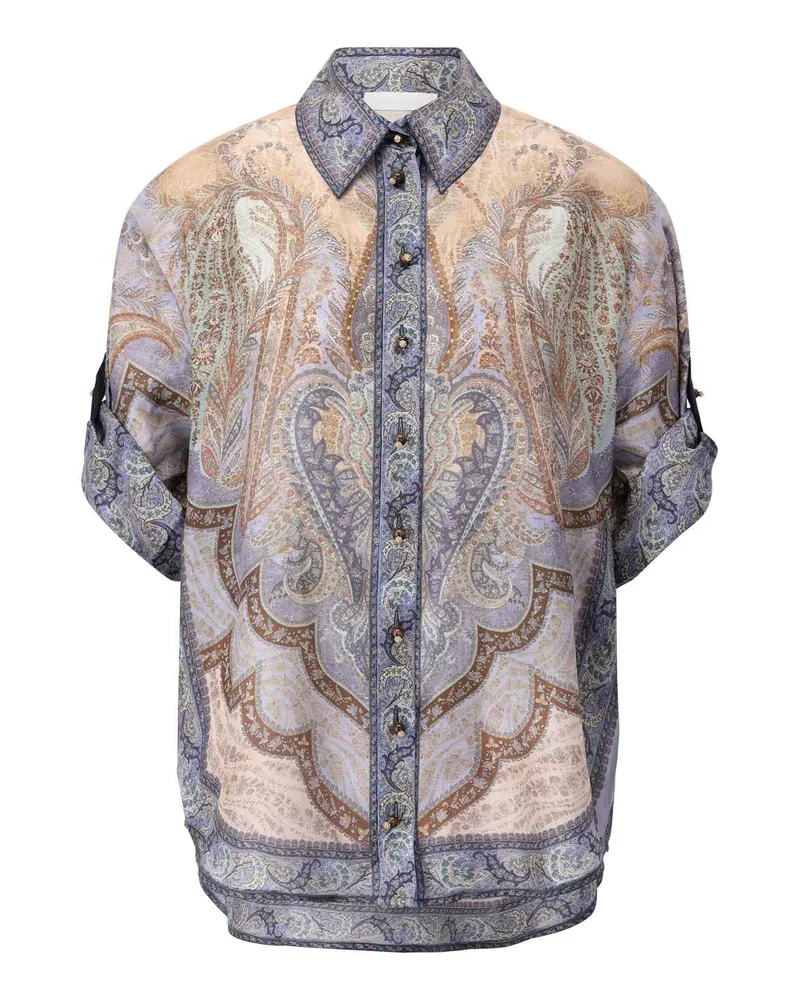 Zimmermann Bluse Wanderlust aus Seide Blau