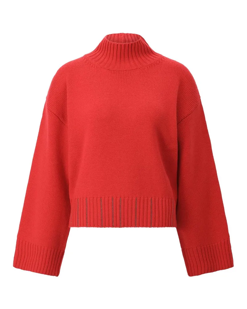 Fabiana Filippi Strickpullover mit Stehkragen Rot