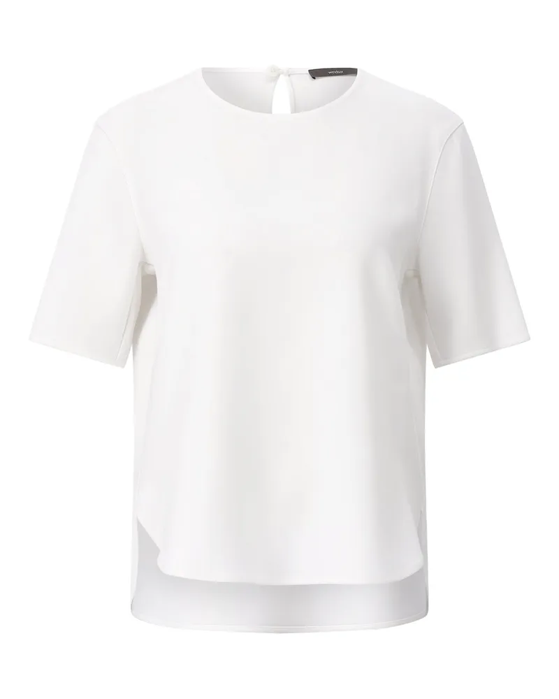 windsor. Kurzarm Blusenshirt Weiß