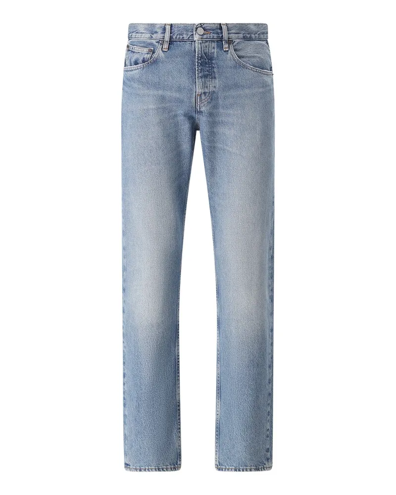 Frame Denim Mid-Rise Straight Jeans Hellblau