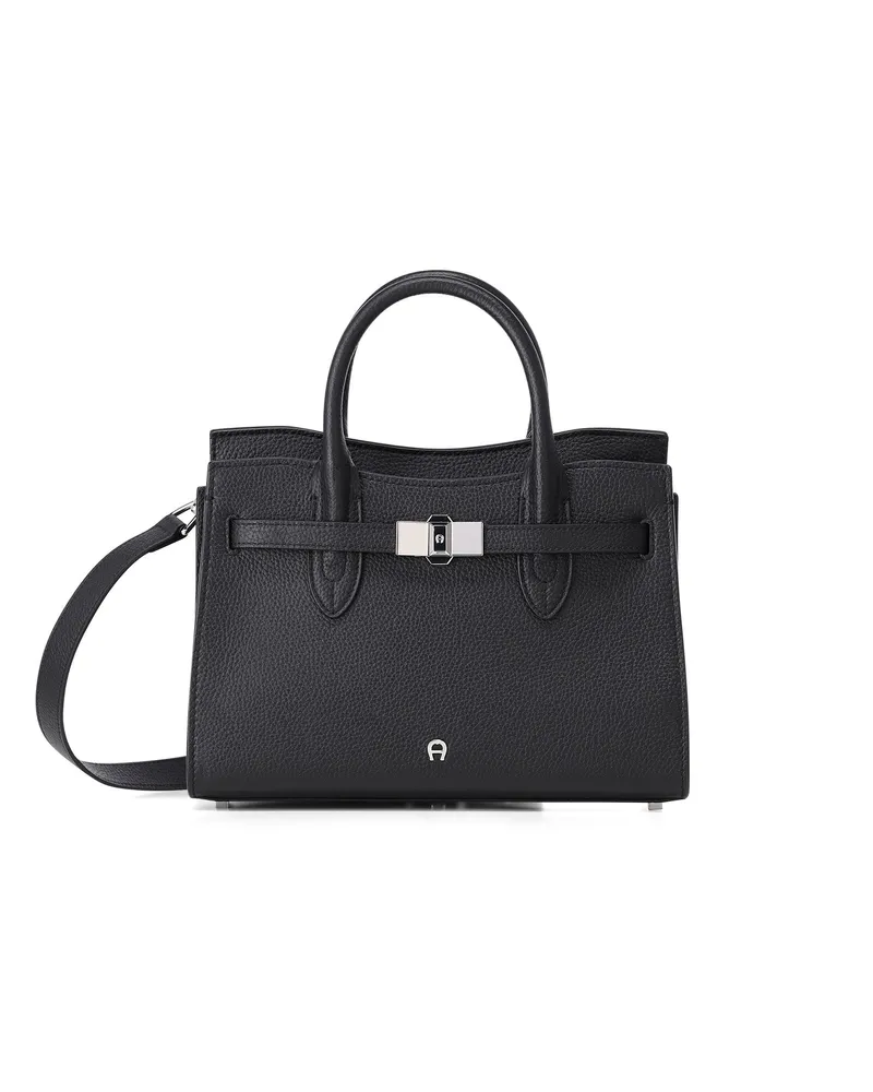 Aigner Handtasche Farah aus Rindsleder Schwarz