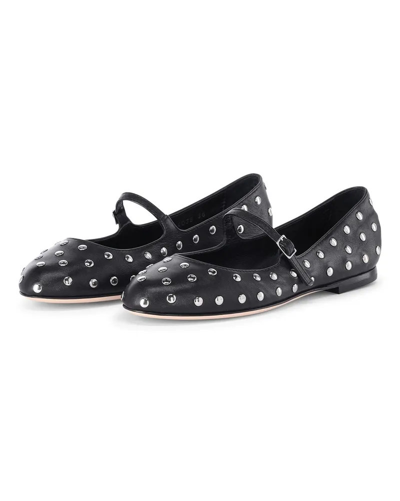 Attilio Giusti Leombruni Ballerinas Milly mit Nieten Schwarz
