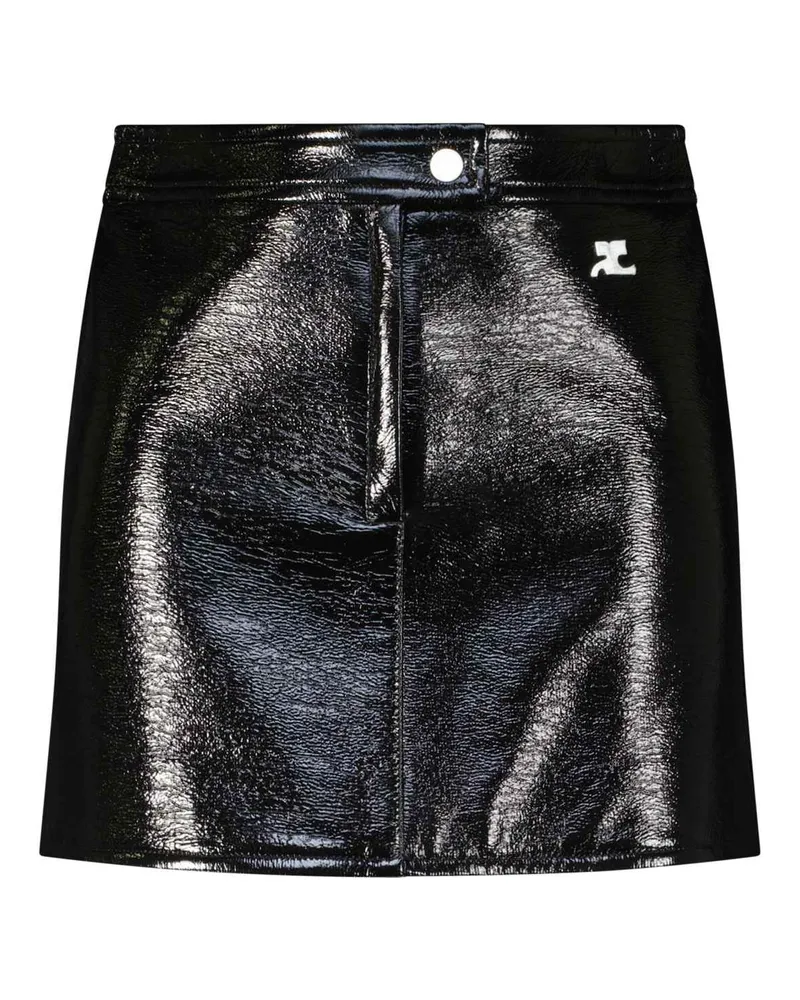 Courrèges Minirock Reedition Vinyl Schwarz