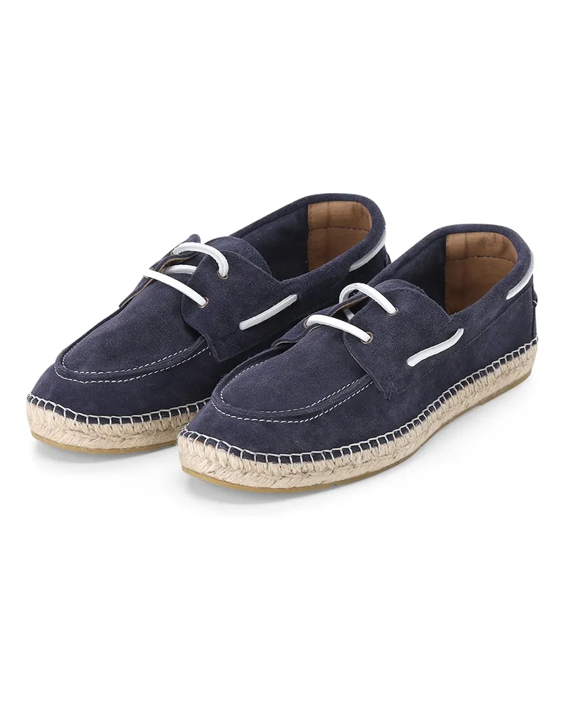 Espadrij Slipper Navire aus Veloursleder Dunkelblau