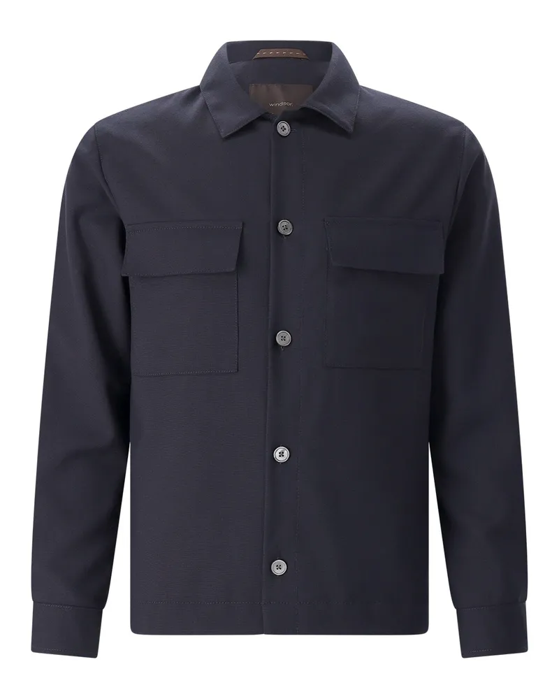 windsor. Overshirt aus Schurwolle Dunkelblau