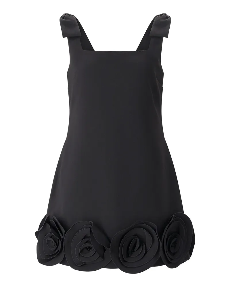 Self-Portrait Minikleid mit Blumen Schwarz