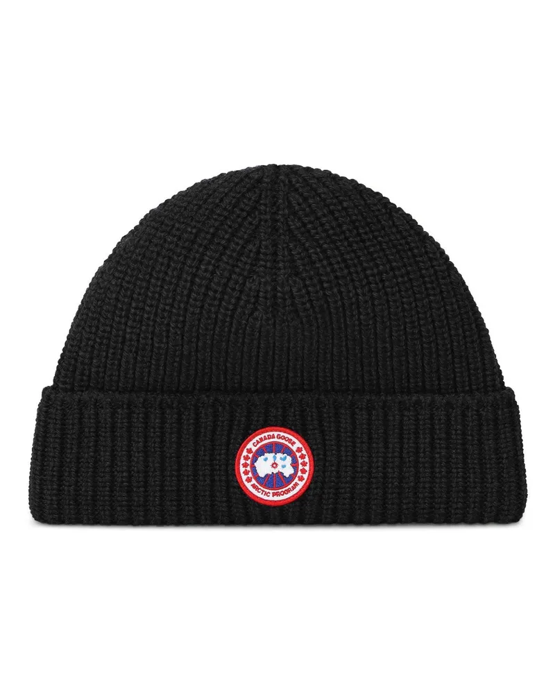 Canada Goose Beanie Rib aus Wolle Schwarz