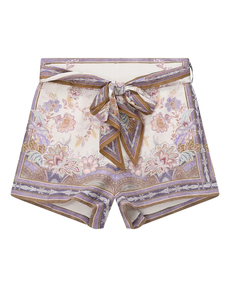 Zimmermann Short Luna mit floralem Muster Multicolor