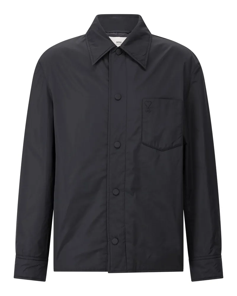 AMI Paris Übergangsjacke mit Logo Schwarz