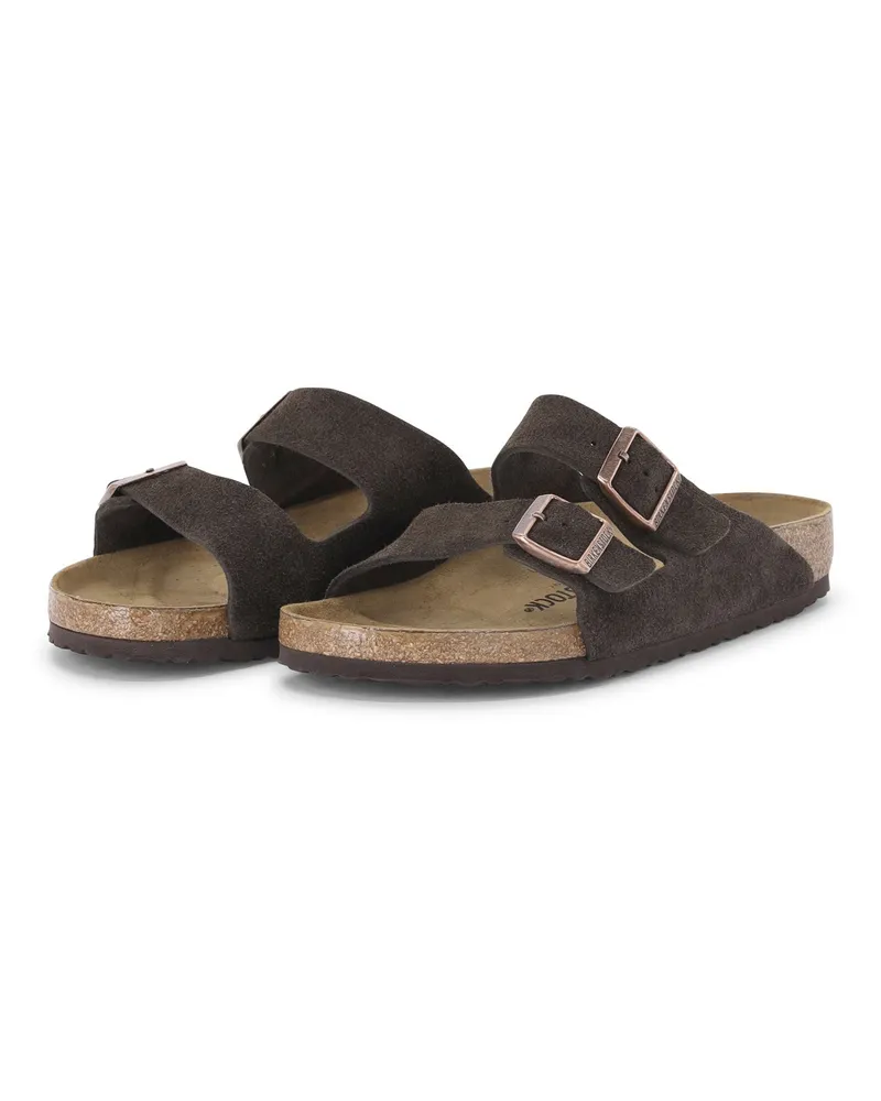 Birkenstock Sandale Arizona aus Veloursleder Dunkelbraun