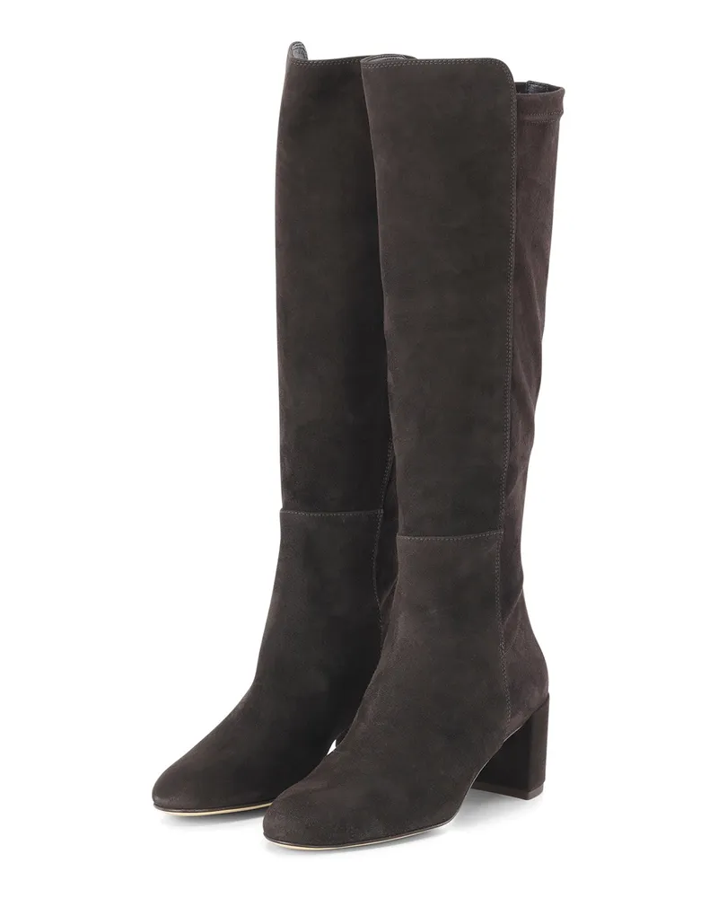 Attilio Giusti Leombruni Stiefel Lynn aus Veloursleder Dunkelbraun