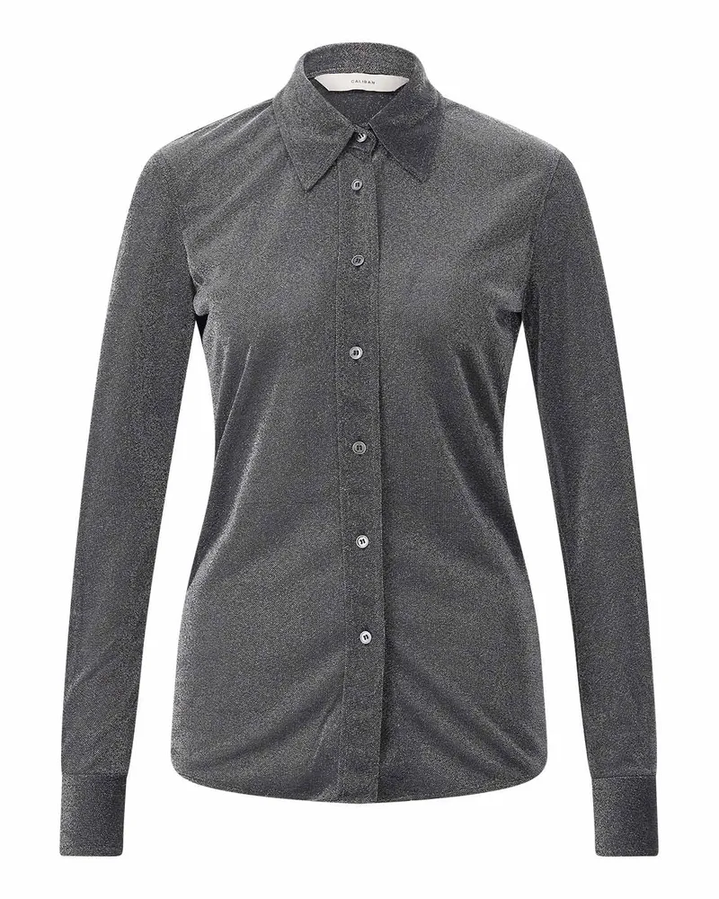 Caliban Glitzernde Hemdbluse Dunkelgrau