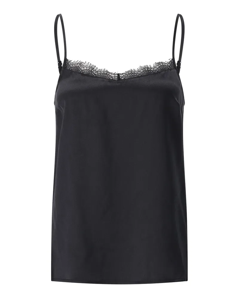 Marc Cain Seidentop mit Spitze Schwarz