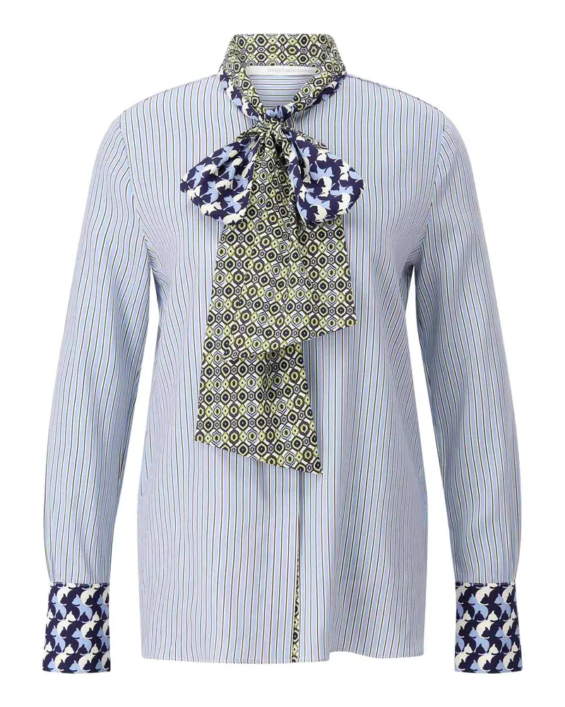Herzen's Angelegenheit Gestreifte Bluse mit Schluppe Blau