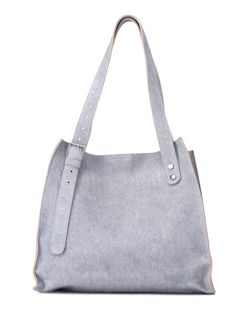 Attilio Giusti Leombruni Schultertasche aus Leder Hellblau