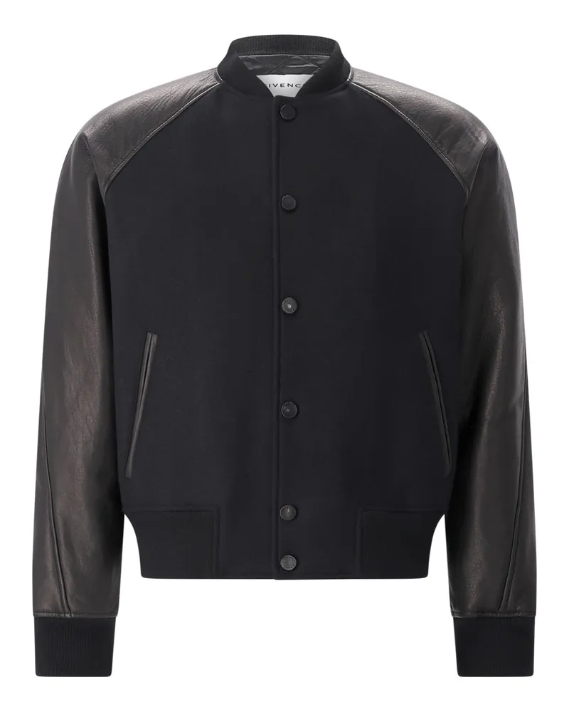 Givenchy Blouson aus Leder & Wolle Schwarz