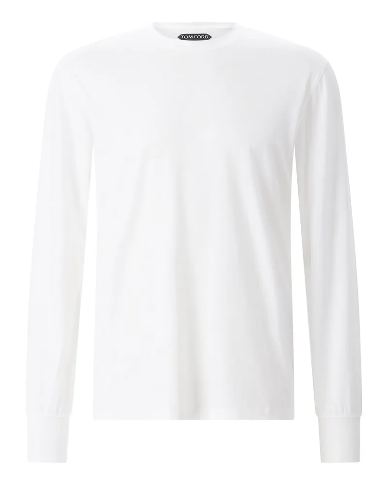 Tom Ford Langarmshirt aus Baumwoll-Mix Weiß