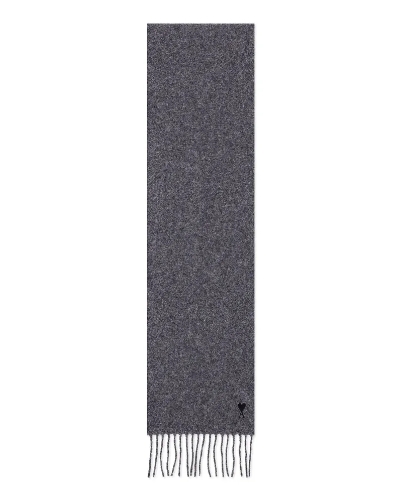 AMI Paris Schal mit Logo Grau