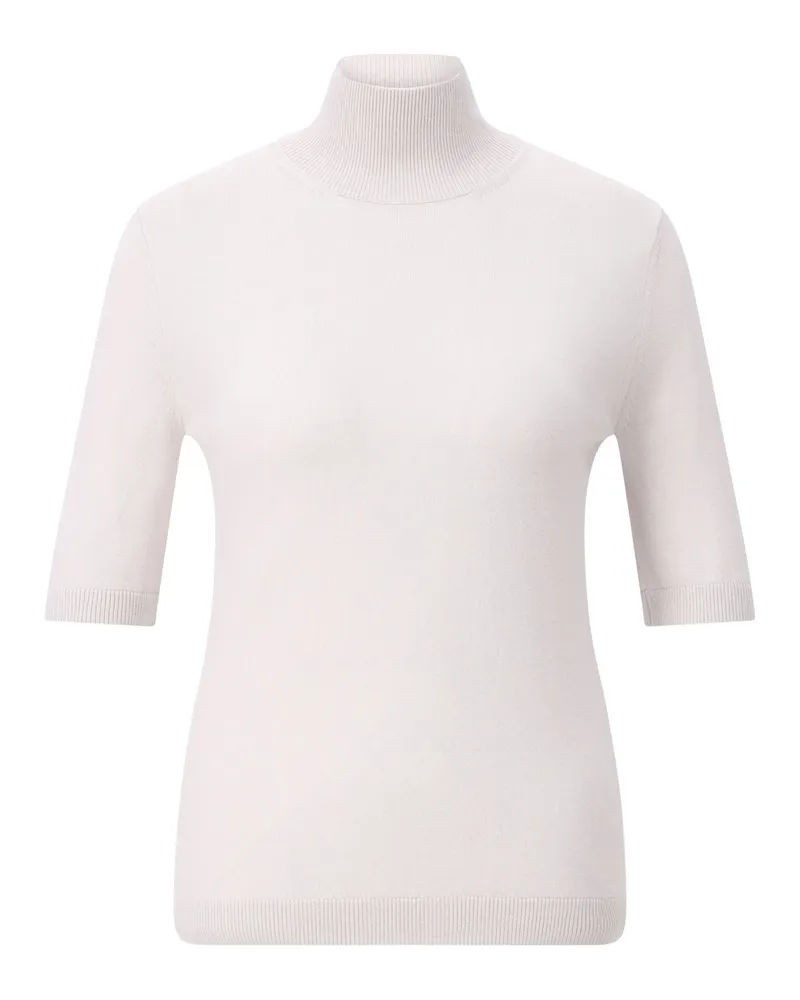 Max Mara Kurzarmpullover Cantone aus Wolle Hellgrau