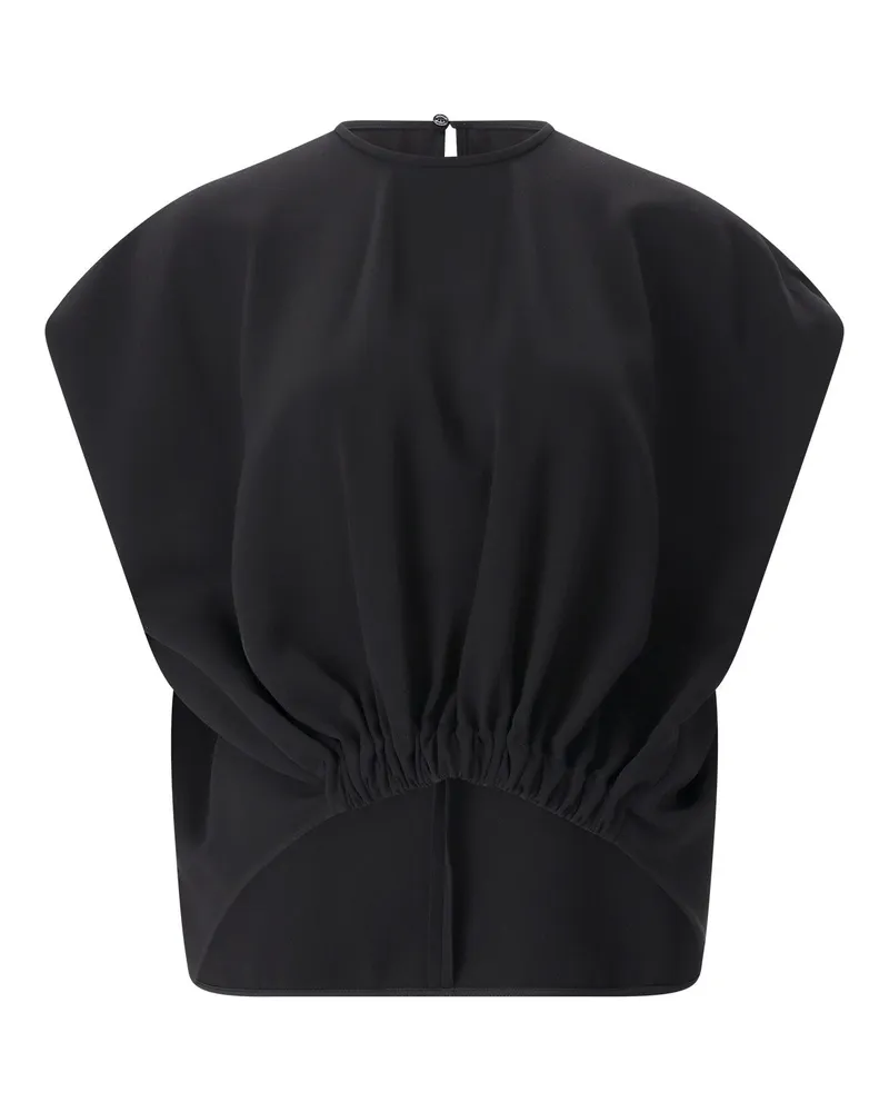 Max Mara Bluse mit Raffung Schwarz