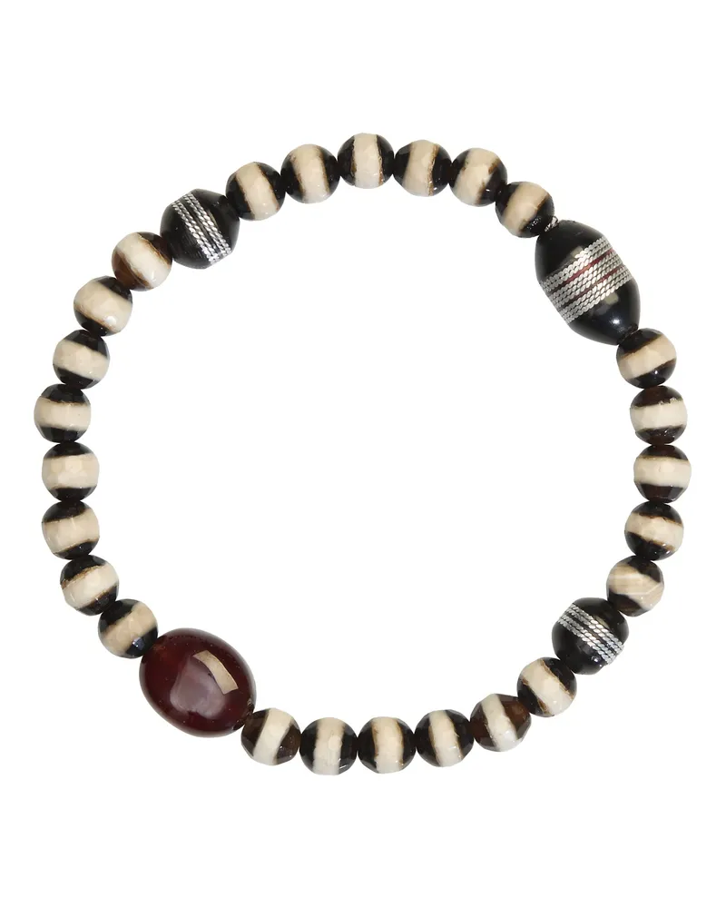 Ileana Makri Armband aus Achat-Perlen Schwarz