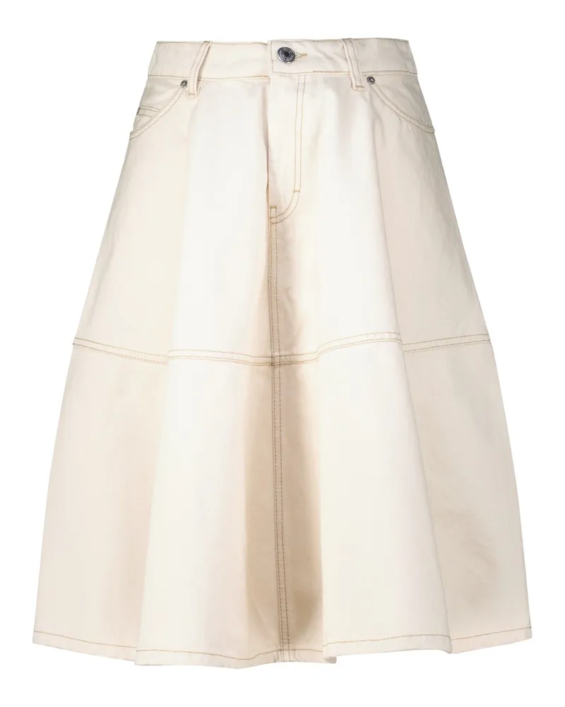 AMI Paris Midirock aus Denim Creme
