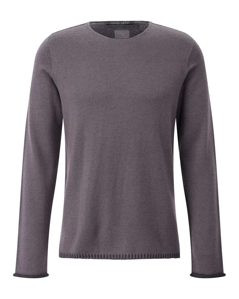 Hannes Roether Strickpullover mit Rundhalsausschnitt Grau