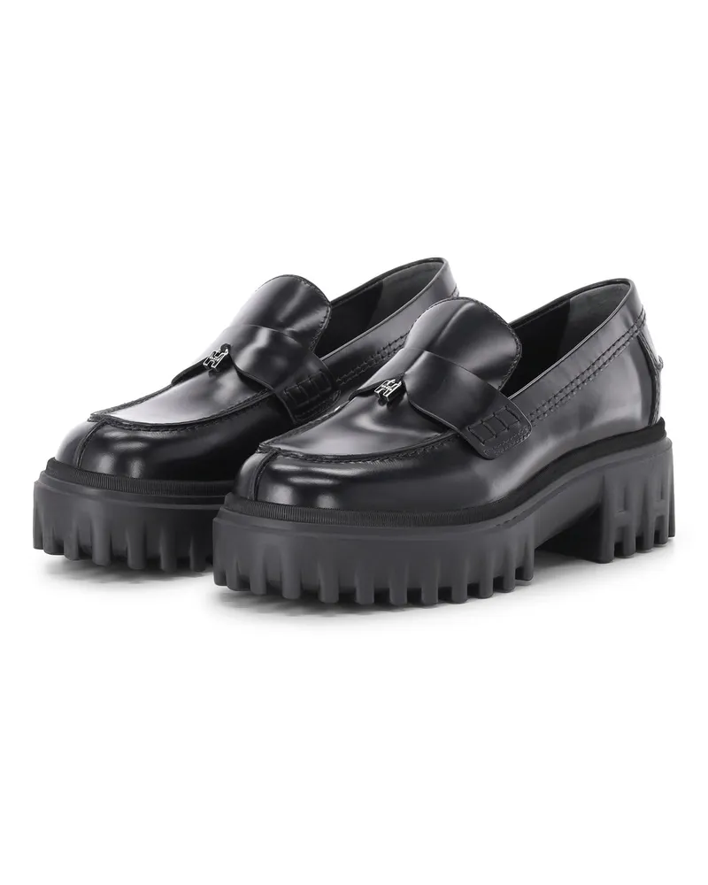 Hogan Loafer aus Glattleder Schwarz