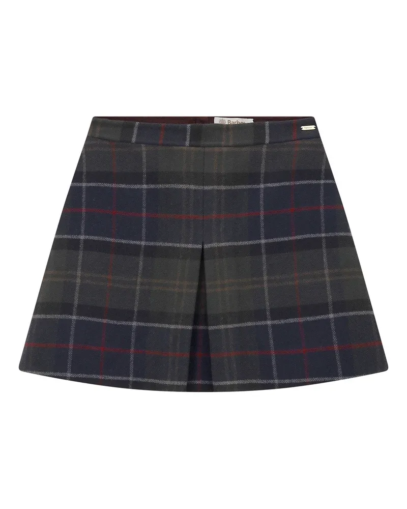 Barbour Minirock aus Wollmix Dunkelgrün