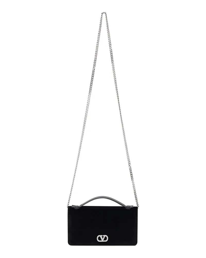 Valentino Garavani Umhängetasche aus Samt Schwarz