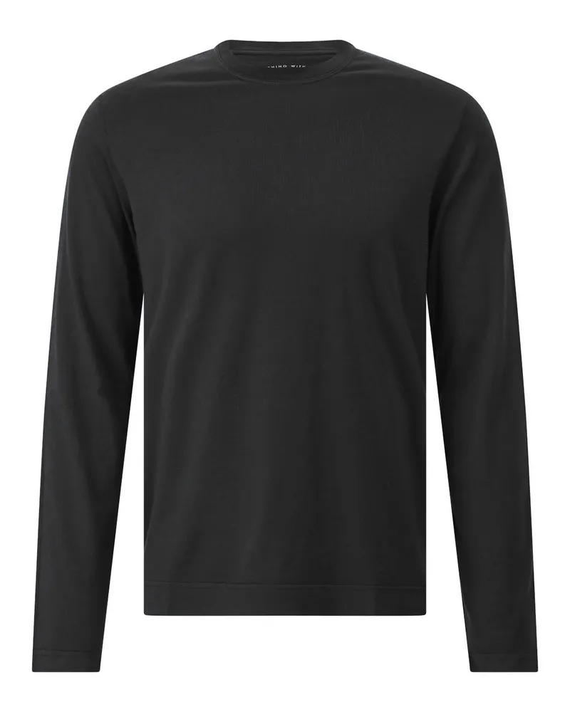 Fedeli Langarmshirt aus Baumwolle Schwarz