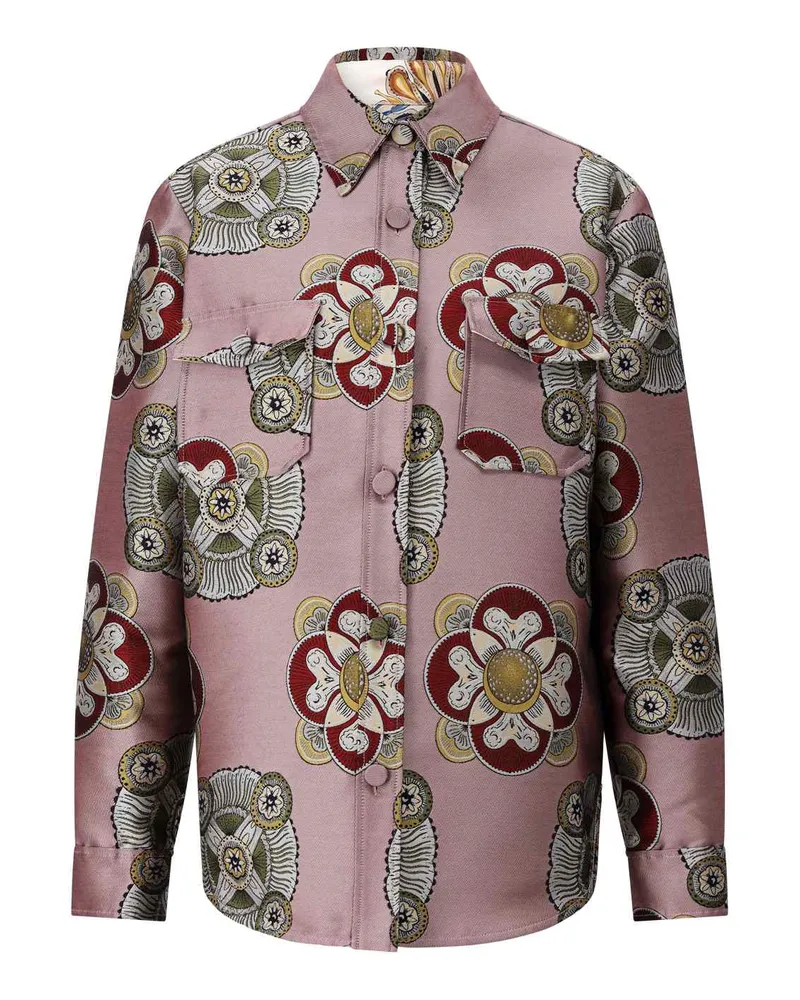 La DoubleJ Overshirt mit Muster Rosa
