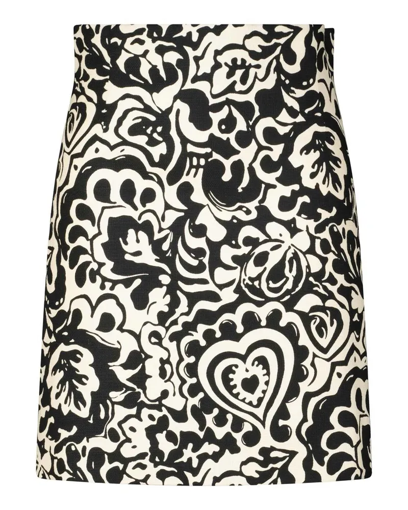 Max Mara Minirock Lignano mit abstrakten Muster Schwarz