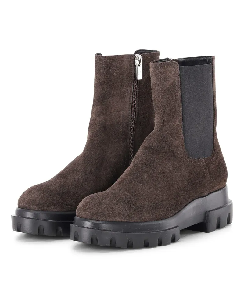 Attilio Giusti Leombruni Boots Chunky Beat aus Veloursleder Dunkelbraun
