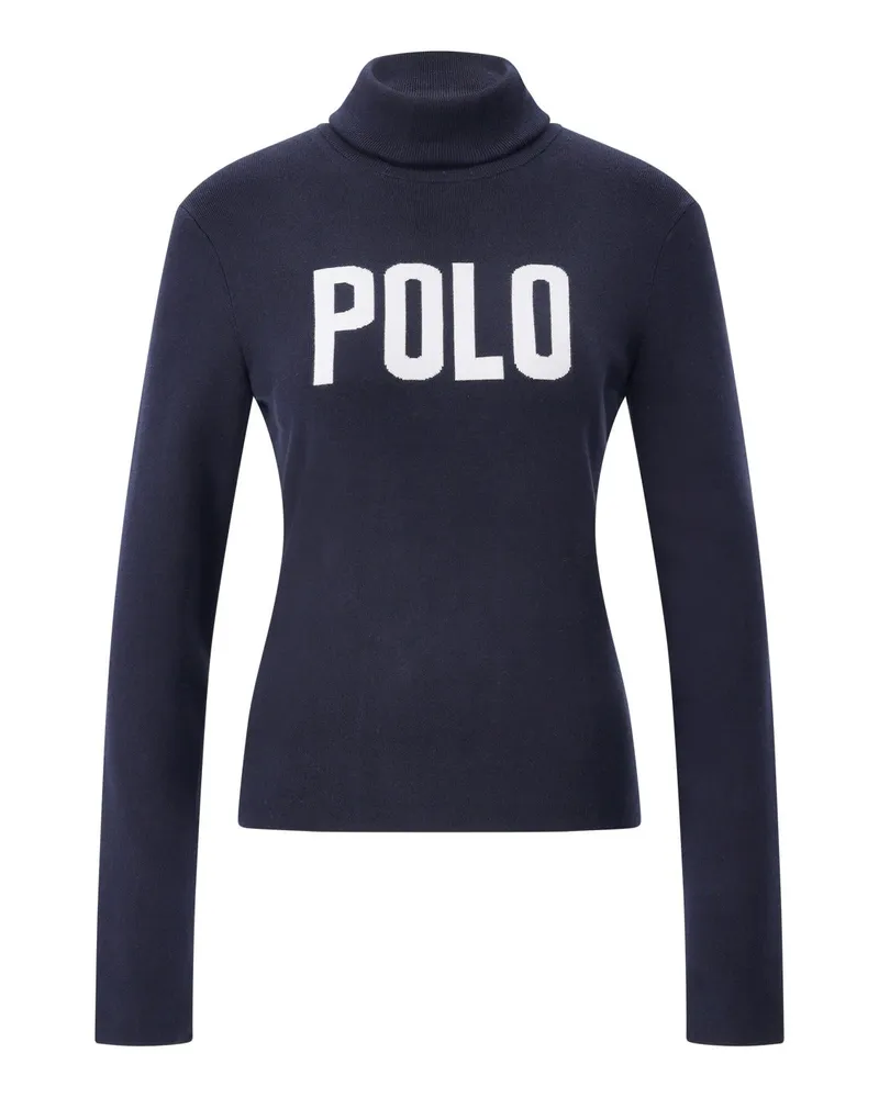 Ralph Lauren Rollkragenpullover mit Logo Dunkelblau