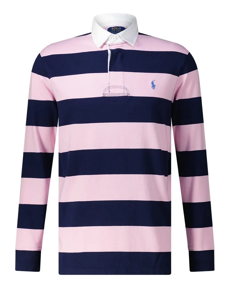 Ralph Lauren Gestreiftes Poloshirt Rosa