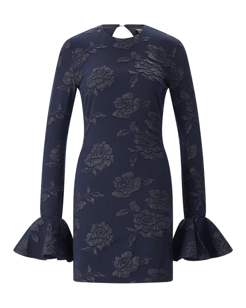 ROTATE Birger Christensen Jacquard Minikleid Dunkelblau