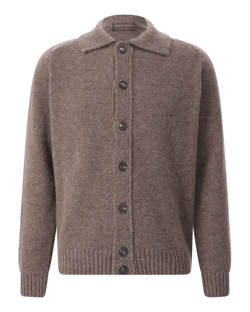 Filippo de Laurentiis Strickjacke aus Alpaka-Woll-Mix Dunkelbraun