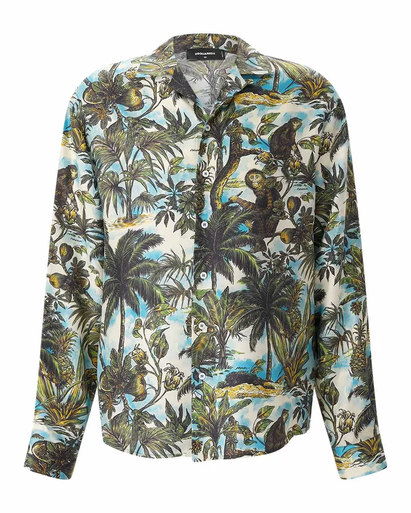 Dsquared2 Seidenhemd mit Print Multicolor