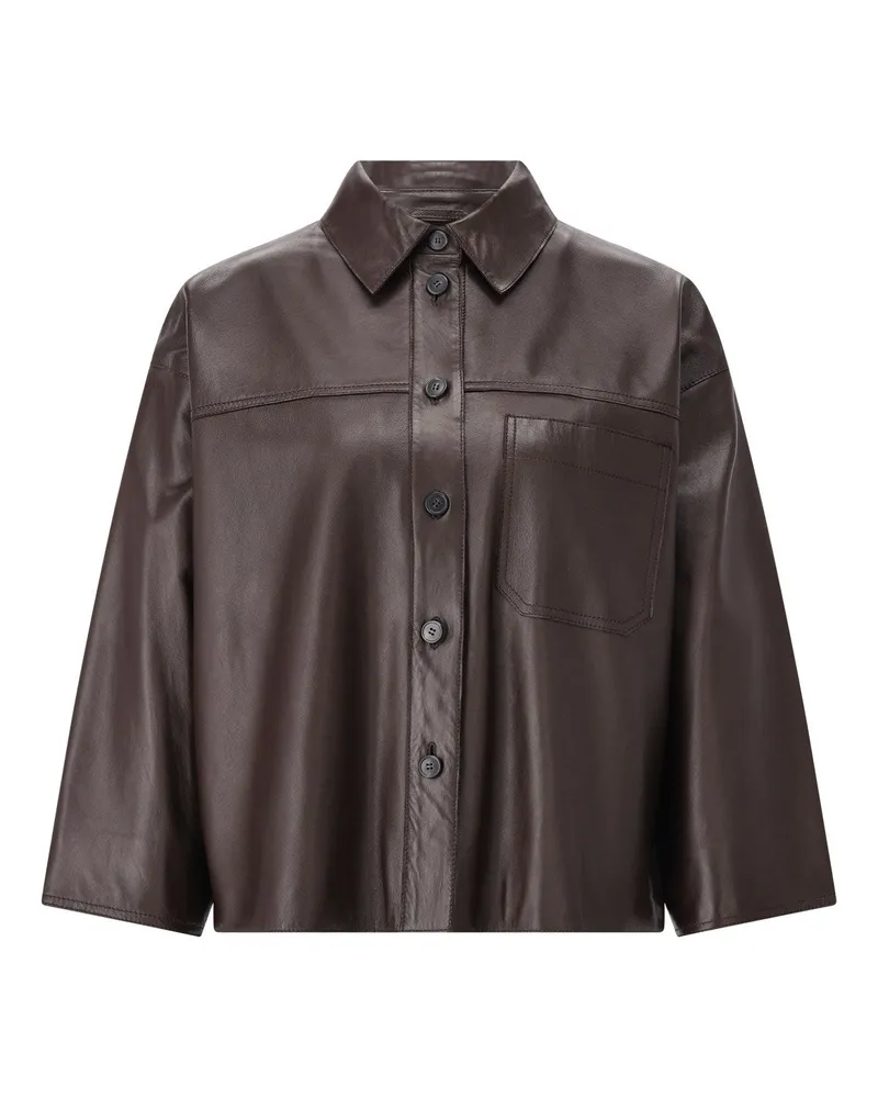 Max Mara Lederjacke Stecca Dunkelbraun