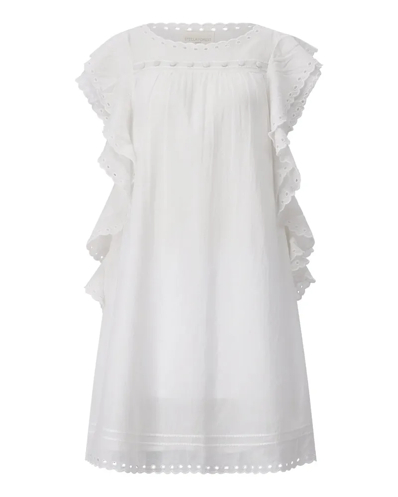 Stella Forest Midikleid Jayna mit Stickerei Weiß