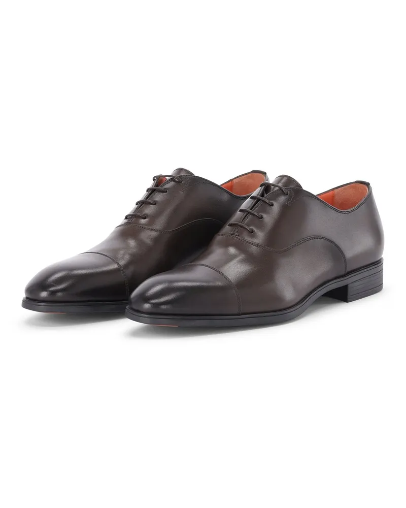 Santoni Schnürschuhe aus Leder Dunkelbraun