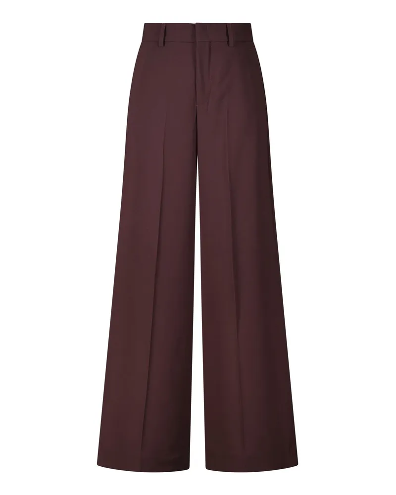 Rossi Stoffhose Wide-Fit Dunkelbraun